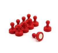 Aimant á Carrelage Rouge Haute Puissance pour Réfrigérateur, Bureau, Tableau Blanc, Tableau D'Affichage 19mm dia x 25mm de Haut - Pack de 100
