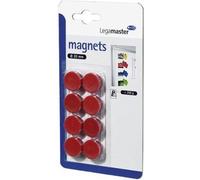 Aimant adhésif 20 mm 8 pièces rouge Paquet de 10 pièces