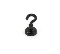 Aimant de Crochet Néodyme Peint en Noir Avec Crochet M4 Pour Réfrigérateur, Tableau Blanc, Tableau D'Affichage, Classement Ou Bureau - 16mm de diamètre x 30,5mm de Haut - 9,7kg
