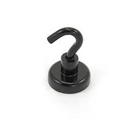 Aimant de Crochet Néodyme Peint Noir Avec Crochet M5 Pour Réfrigérateur, Tableau Blanc, Panneau D'Affichage, Classeur Ou Bureau - 25mm de diamètre x 36,5mm de Haut - 20kg de Traction