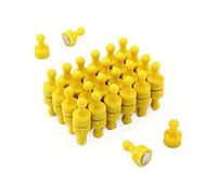 Aimant de la Quille Jaune pour Réfrigérateur, Bureau, Tableau Blanc, Tableau D'Affichage 12mm dia x 21mm de Haut - Pack de 48