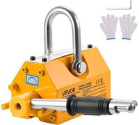 Aimant de levage permanent, capacité de traction de 400 kg, aimant de levage néodyme N42 à usage intensif avec poignée de déverrouillage et crochet en acier, dans les grues et palans d'atelier, pour s