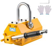 Aimant de levage permanent, capacité de traction de 600 kg, aimant de levage néodyme N42 à usage intensif avec poignée de déverrouillage et crochet en acier, dans les grues et palans d'atelier, pour s