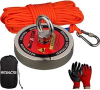 Aimant de pêche puissant en néodyme, force de traction de 400KG, corde de 20M, magnet 20M