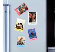 Aimant de réfrigérateur photo personnalisé - Aimant de réfrigérateur commémoratif personnalisable avec espace pour message, conception rectangulaire en plastique durable, convient pour l'anniversaire,