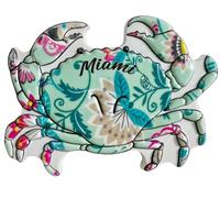 Aimant de réfrigérateur style crabe Miami Floride USA Souvenir de voyage Décoration de la maison Réfrigérateur Creative Craft Collection