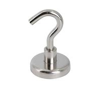 Aimant de Serrage de Ferrite Avec Crochet M6 Pour Les Articles Suspendus, Détenant Ou Affichez - 32mm de diamètre x 45mm de Haut - Put de 5,8kg - Nord - Pack de 10