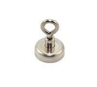 Aimant de Serrage en Néodyme Avec Boulon á Œil M5 Pour Suspendre, Tenir Ou Afficher Des Articles - 25mm de diamètre x 36mm de Haut - 20kg de Traction - Pack de 10
