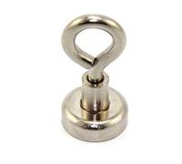 Aimant de Serrage en Néodyme Avec Boulon D'Œil M4 Pour Suspendre, Tenir Ou Afficher Des Articles - 16mm de diamètre x 32mm de Haut - 9,7kg