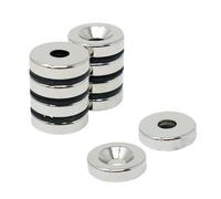 Aimant en Néodyme Pour Les Arts, L'Artisanat, la Fabrication de Modèles, Le Bricolage, Les Passe-Temps - 20mm dia x 5mm D'Épaisseur x 6mm C/S - 7,1kg Pull - South - Pack de 2