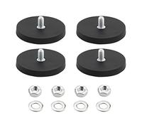 Aimant gainé de caoutchouc, lot de 4 aimants en néodyme anti-rayures force de maintien de 42 kg, diamètre 88 mm, avec tige filetée M8 pour barres lumineuses, miroirs, caméras et outils