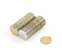 Aimant Néodyme Adhésif N42 Pour Les Arts, L'Artisanat, la Fabrication de Modèles, Le Bricolage, Les Passe-Temps - 15mm dia x 0,5mm D'Épaisseur - 0,28kg de Traction - South - Pack de 100