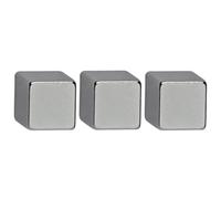 Maul Aimant néodyme cubique, Lot de 10 aimants carrés puissants à Usage Multiple, aimants au Design Moderne et élégant, 5 x 5 x 5 mm, Charge jusqu'à 1,1 kg, Argent