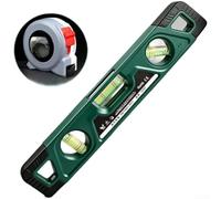 Aimant puissant pour niveau à bulle 23 cm format de poche avec fioles horizontales verticales à 45° - précis pour niveau torpille outil pour menuiserie plomberie carrelage cadre ABS robuste (D)