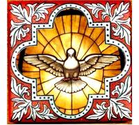 Aimant Religieux en Résine, Carrelage 6 x 6 cm, Images de Saints, Jésus et Madonna, Artisanal, Made in Italy (Esprit Saint)