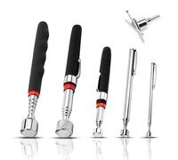 Aimant Telescopique Tiges Magnétiques Lot de 5 Tiges Ramasseur Outil de Ramassage Magnétique Extensible Tige Telescopique Defense Acier Inoxydable Bâton Télescopique Outil de Ramassage Auto Flexible