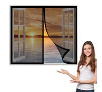 Aimantée Anti Moustique 200 x 120 cm, Maille Ultra Fine Moustiquaire, Sans Perçage pour La Plupart Les Types de Fenêtres Ou Porte, Noir