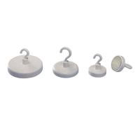 Aimants à crochet - MAGNETOPLAN - 25 mm - Blanc - Force d'adhésion 2 kg - Métal laqué