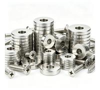 Aimants à disque en néodyme à trou fraisé, aimants NdFeB robustes, disque aimanté avec vis en acier inoxydable M3 M4 M5 pour le stockage, 10 pièces 10pcs 12x3-4mm screw