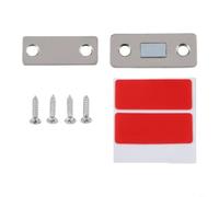 Aimants d'armoire autocollants pour cuisine, salle de bain, placard | Design ultra fin, 42 mm de longueur, argenté pour l'optique, idéal pour les espaces étroits, les meubles