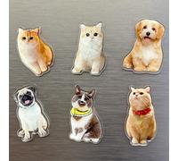 Aimants de réfrigérateur personnalisés avec photo d'animal de compagnie, décoration de réfrigérateur personnalisée avec visage de chat/chien, cadeau souvenir, décoration de maison/cuisine mignonne et 