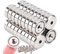 Aimants néodyme avec trou - extra fort - 36 pièces