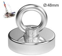 Aimants puissant Puissant aimant neodyme diamètre 48 mm 75KG force de traction pour l'industrie et la science, pêche magnétique