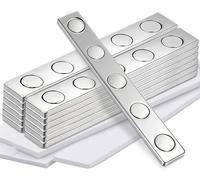 Aimants puissants, aimants en néodyme 68 x 10 x 2 mm, extra-puissants avec revêtement autocollant, petits aimants rectangulaires pour tableaux magnétiques, tableaux blancs, projets de bricolage, aiman