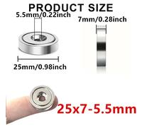 Aimants puissants avec trou central – Aimants permanents en acier inoxydable – Alésage en tête de vis – 20 pièces – 25 x 7 x 5,5 mm – Pour réfrigérateurs et rideaux