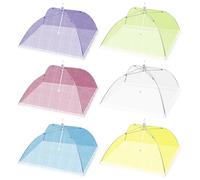 Aimeke 6 Pièces Cloche Alimentaire Pliable Couvercle Nourriture Anti-Mouche Maille Aliments Tente Anti-Insectes pour Barbecue Pique-Nique Aliments (6 Couleurs)