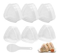 AIMEKE 6 Pièces Moule Onigiri Triangle Onigiri Mold Antiadhésive Moule à Sushi Triangulaire avec 1 Cuillère à Riz, Moule Pour Boule Riz DIY Cuisine (3 Grands 3 Petits)