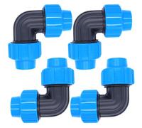 AIMEKE® Lot de 4 tuyaux en polyéthylène - 20 mm - Raccord en polypropylène - Raccord coudé à 90° - Raccord de serrage en plastique PP - Pour tuyaux PE80 PE100 - Installation intérieure et extérieure