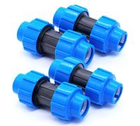 AIMEKE Lot de 4 tuyaux en polyéthylène - 25 mm - Raccord en polypropylène - Raccord coudé à 180° - Raccord de serrage en plastique PP - Pour tuyaux PE80 PE100 - Installation intérieure et extérieure
