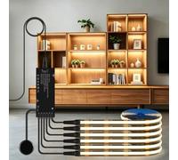 AIMENGTE Bande LED COB de 3m, 6 rouleaux de panneaux acoustiques de 12 V, bande LED COB découpable, avec interrupteur tactile et variateur d'intensité manuel, pour armoires à vin, étagères