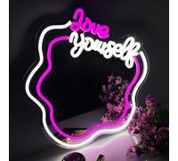 Aimez-vous rose + chaud blanc lumière Miroir de néon Économie d'énergie Plusieurs occasions disponibles USB Facile à utiliser Lumière Force réglable Facile à transporter Voyage préféré