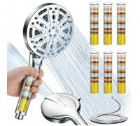 AIMIUVEI Pommeau de douche filtrant 5"" - 10 modes, 6 filtres | Flexible inox 1,5 m, haute pression, économie d'eau