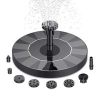 AIMOONSA Fontaine solaire flottante pour bassin - pompe 6 buses, panneau Φ130 mm, jet 30-40 cm