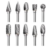 AIMOONSA - Jeu 10 fraises rotatives en carbure 3 mm x 6 mm pour Dremel double coupe (bois/métal)