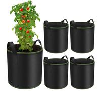 AIMOONSA Sac de plantation 12 L - Pack de 5 sacs en tissu non tissé respirant, poignées renforcées, 25,5×24,5 cm