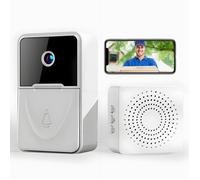 AIMOONSA Sonnette vidéo sans fil 1080p - Vision nocturne, détection humanoïde AI, 152°, batterie rechargeable