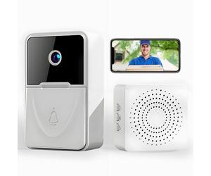 AIMOONSA Sonnette vidéo sans fil 1080p - Vision nocturne, détection humanoïde AI, 152°, batterie rechargeable