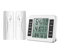 AIMOONSA Thermomètre sans fil réfrigérateur/congélateur 2 capteurs, alarme, écran LCD