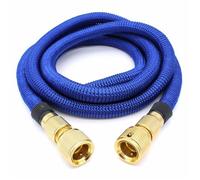 AIMOONSA Tuyau d'arrosage extensible 2,5→7,5 m bleu - raccords métal 1/2 & 3/4, rétractable