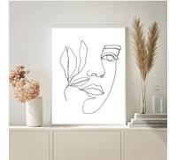 AINIBPO Abstrait Ligne Visage Femme Minimaliste Art Mural Toile Peinture Murale Affiches Imprime Mur Photos Pour Salon Décor À La Maison 35x50cm Sans Cadre