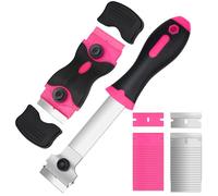 Ainiv 2PCS Grattoir Plaque Vitrocéramique avec 40 Lames de Rechange, Grattoir de Nettoyage Multi-usages pour Gratter Les Étiquettes-Rose, Adhésif, Rose