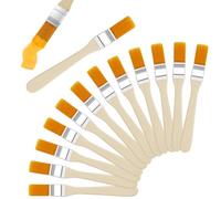 Ainiv Lot de 12 Pinceaux Peinture, Petit Pinceau en Nylon | Outils de Peinture à Pinceau Plat, avec Manche en Bois pour Acrylique, Aquarelle, Nettoyage du Clavier, Murs, Retouches