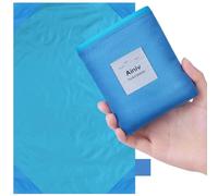 Ainiv Mini Couverture de Pique-Nique de Poche, Couverture de Poche 110 x 140 cm, Tapis de Plage Léger et Imperméable sans Sable, Tapis de Sol Pliable pour Camping en Plein Air Randonnée Voyage-Bleu