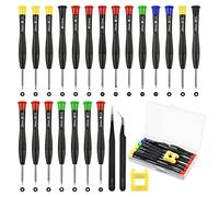 Ainiv Mini Tournevis, Tournevis pour Lunettes, 24PCS Outils de Réparation Précision, Outils pour PC PS4 Montre Bijoux, 2 Pince à Épiler, Magnétiseur et Boîte de Rangement