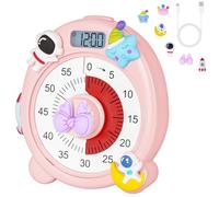 Ainiv Minuteur Visuel 60 Minutes, Minuteur Visuel Timer Magnétique Enfant, 60 Minutes Chronometre Enfant et Compte à Rebours pour Enfants et Adultes, Outil de Gestion du Temps pour Cuisine, Réunions