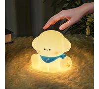 Ainiv Veilleuse en silicone pour chiot, veilleuse en forme d'animal mignon, veilleuse à contrôle tactile, lampe de chevet rechargeable par USB, 3 niveaux de luminosité, minuterie de 30 minutes